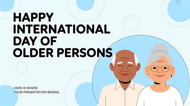 Happy international day of older persons greeting card