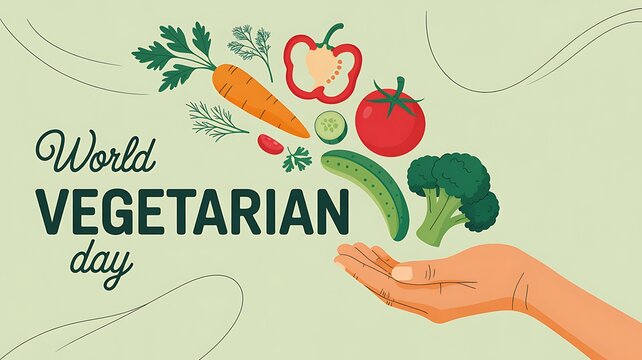 World vegetarian day celebration with fresh vegetables