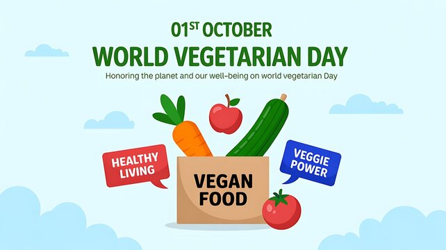 World vegetarian day celebration with fresh vegetables and food
