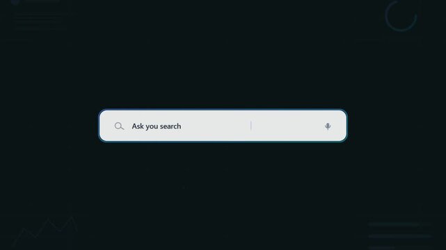 Animated AI chat gpt serach bar bot interface. Artificial intelligence prompt area. Large language models UI template.