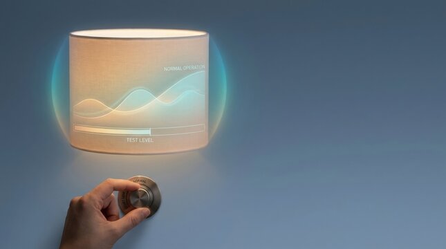 Individual adjusting table lamp shade with small start low control to visualize gradual energy-system startup