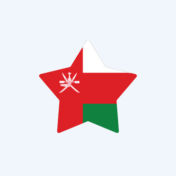 Oman Flag Star Badge Icon Design