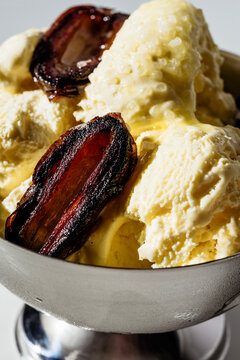 Vanilla ice cream with dates