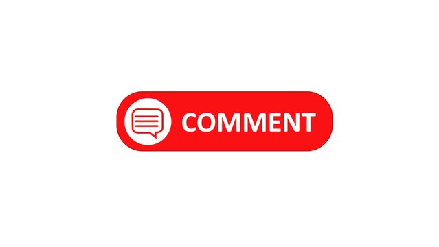 Comment button icon red bubble on white background vector