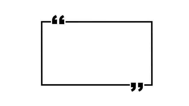 Black speech bubble frame with quotation marks design element