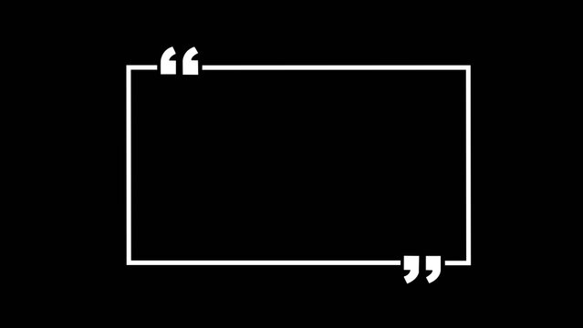 Black speech bubble frame with quotation marks design element