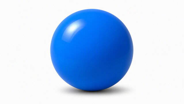 Bright solid blue sphere isolated on white background
