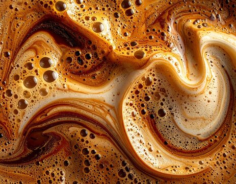 Close-up Turkish coffee foam texture, macro detail, soft studio light, no people