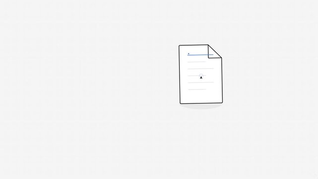 Minimalist Paper Document Icon Animation Motion Graphics