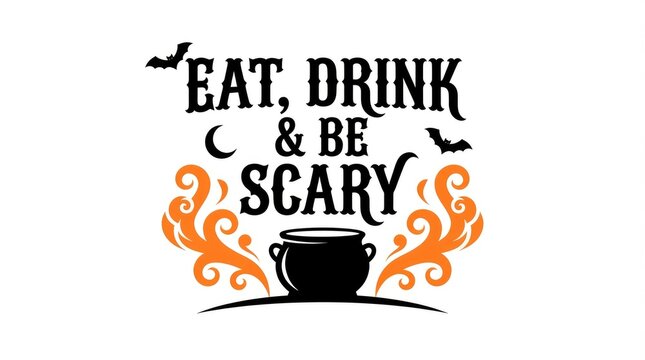 Celebrate the spooky season with delightful halloween typography eat drink and be scary with festive designs and creepy charm