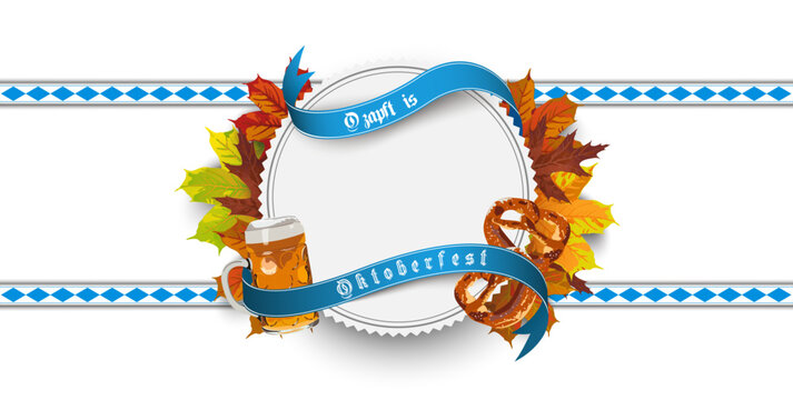 Label Oktoberfest Autumn Foliage Beer Transparent