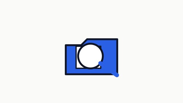 Minimalist flat vector icon representing a camera device for digital photography.