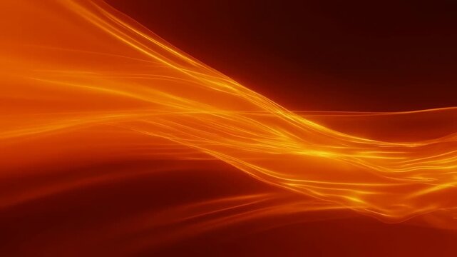 Orange light waves flow through a dark abstract digital space. Technology presentation, energy-themed title sequence, and digital media intro.
