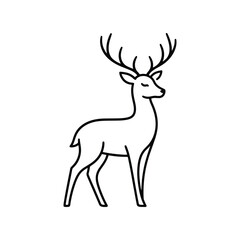 Fototapeta premium Deer Clean Line Art Logo