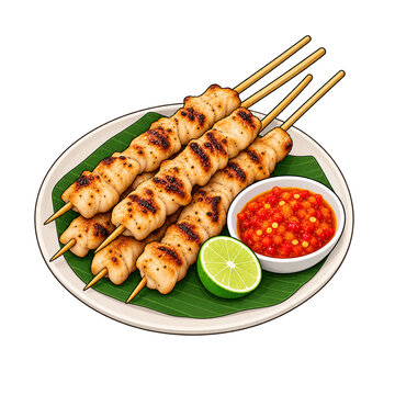 Chicken Satay with Lime and Sambal, Sate Taichan