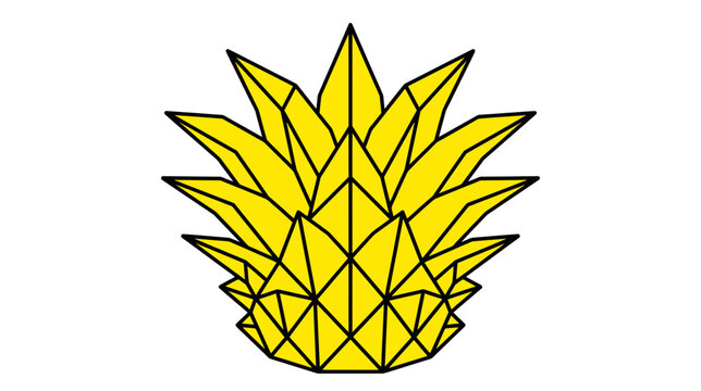 Geometric Pineapple Illustration Isolated