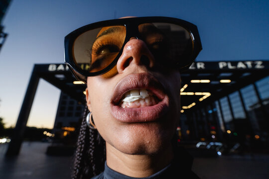 Close Up Chewing Gum Urban Portrait