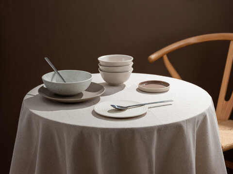 Table Setting with Ceramic Dishes