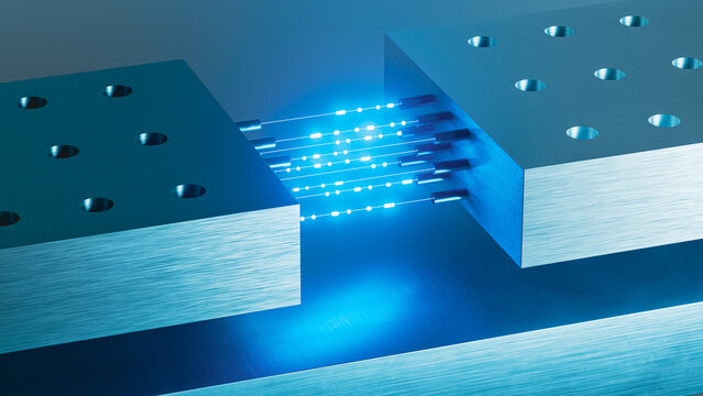 Fast Data Signals Linking Two Metallic Technology Blocks