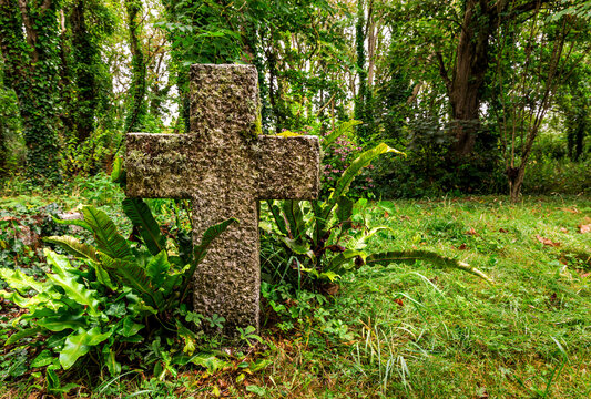 Old cross tombstone