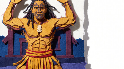 Fototapeta premium Maori warrior performing traditional haka dance 