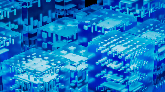 Network of Transparent Cubes with Digital Circuit Data