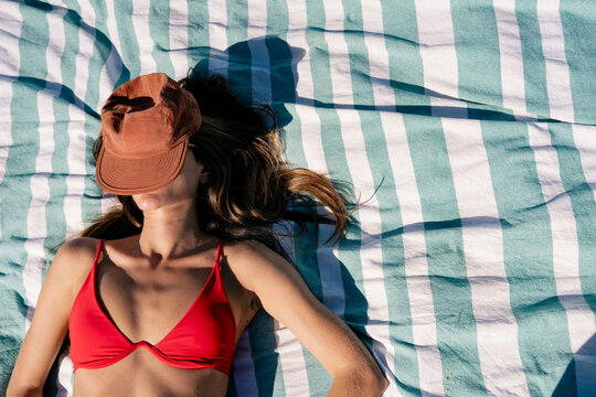 Resting on Beach Blanket