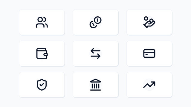 Peer To Peer P2P Lending Microcredit Financial Platform 9 Vector Icon Set Isolated Background