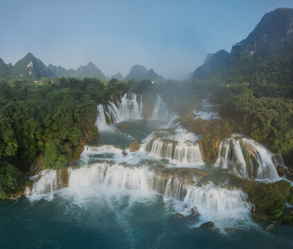 Ban Gioc Waterfall and Karst Landscape in Vietnam