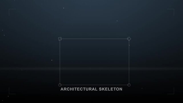 Minimalist Architectural House Blueprint Sketch Construction Animation