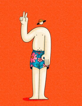 Hot summer at the beach.