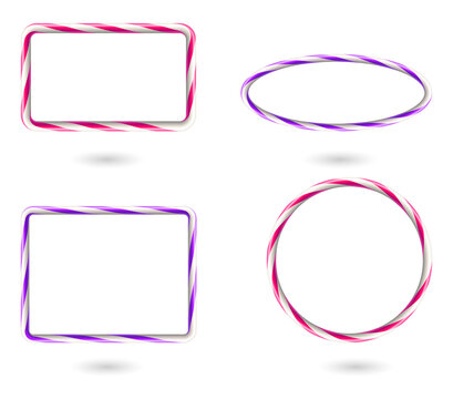 Candy cane frames isolated on a transparent background