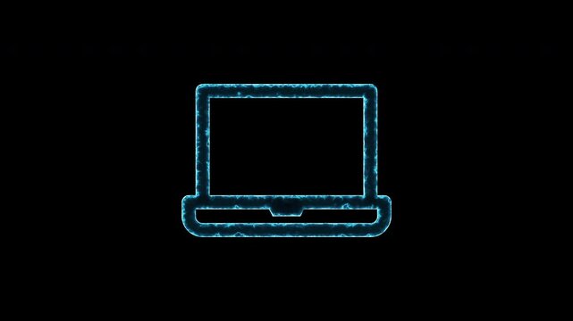 Vibrant Neon Laptop Icon Motion for Digital Design