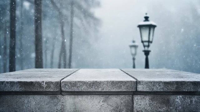 雪の石灯籠の質感 シームレスループ動画背景 16:9 4K