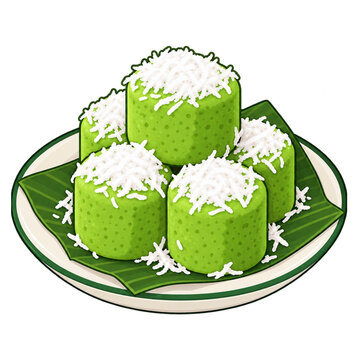 Indonesia Putu Cake - Kue Putu dengan kelapa