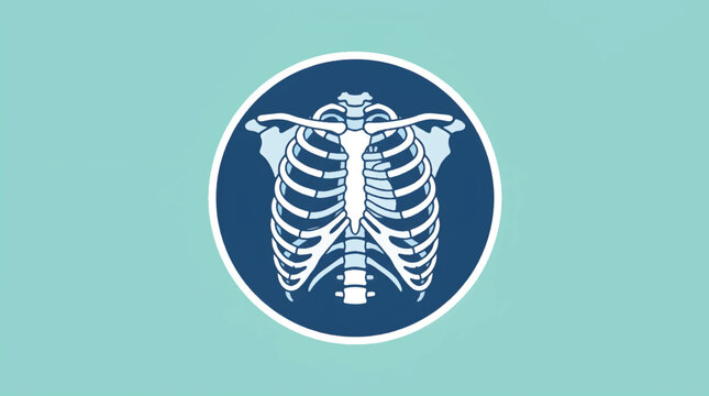Human Rib Cage Anatomy Illustration Medical Icon.
