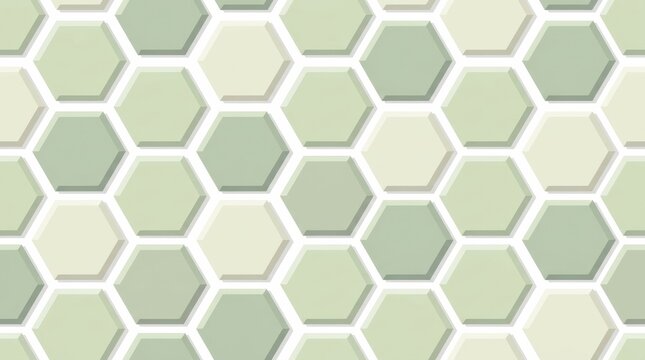 Beveled sage green honeycomb hexagon tile wall pattern