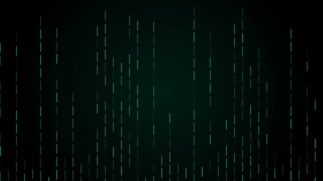 Digital matrix background with glowing green vertical lines and futuristic data streams for technology themes