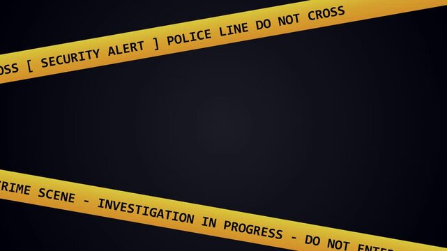 Yellow police line and crime scene tape on a dark background for investigation concepts