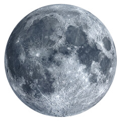 Detailed View of the Silvery Full Moon Surface © Laura
