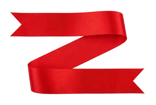 Red Satin Ribbon Folded in Zig Zag Shape