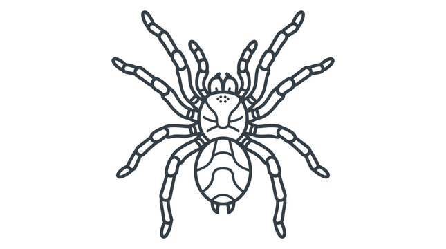 Minimalist outline drawing of a tarantula spider.