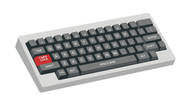 Isometric 3D illustration of a compact mechanical gaming keyboard
