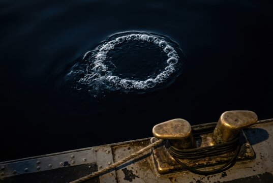 Harbor Mooring with Bubble Ring and Weathered Cleat