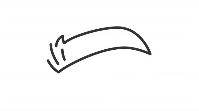 Animated eyebrow enhancement trends outline icon. Body part animation. Facial care for wellness. Beauty grooming and microblading. Flat line motion graphic loop on transparent white