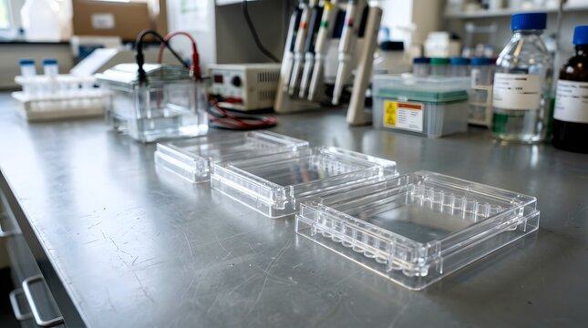 electrophoresis gel casting trays for molecular biology research, dna analysis, laboratory separation and scientific experimentation