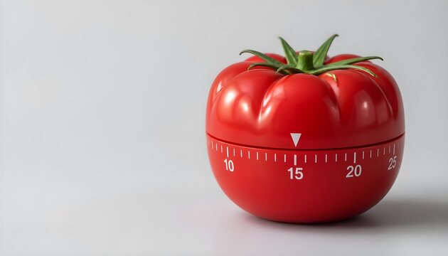Red tomato shaped kitchen timer for cooking and baking