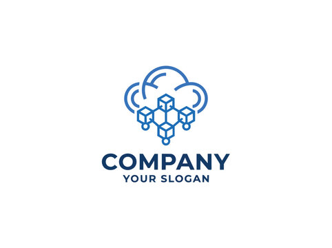 Modern Cloud Computing Network Logo Design