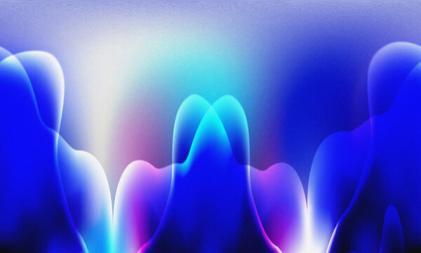Abstract blue neon wave background, glowing fluid light curves, futuristic digital art for tech presentation