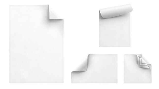 Minimalist flat design paper corner icons with subtle fold effects